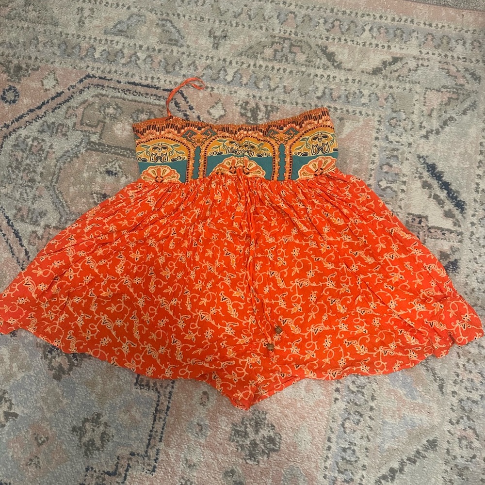 Free People Bohemian Orange Romper